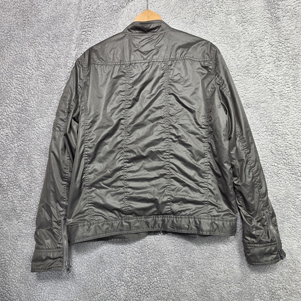 John Varvatos Collection Men Gray Racer Jacket Zip Front Windbreaker Size Medium - Picture 13 of 14
